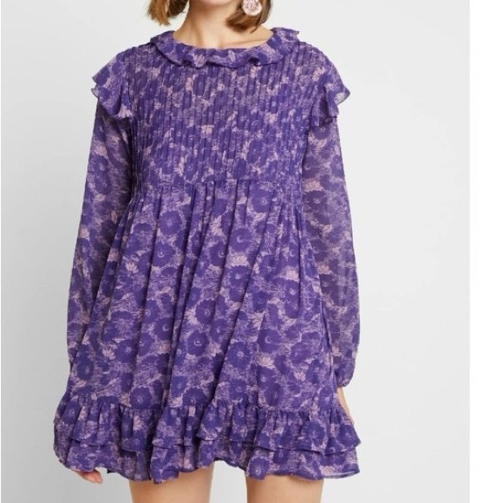 Free People These Dreams Mini Dress in Violet Size Small